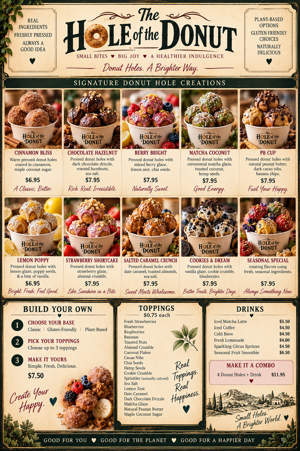 The Hole of the Donut full-color menu